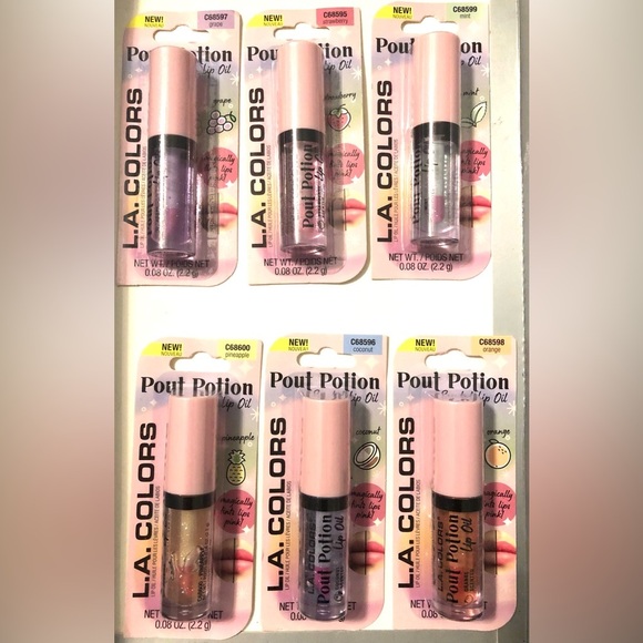 2 Pout potion scented lip oils in orange strawberry mint coconut pineapple grape - Picture 1 of 16